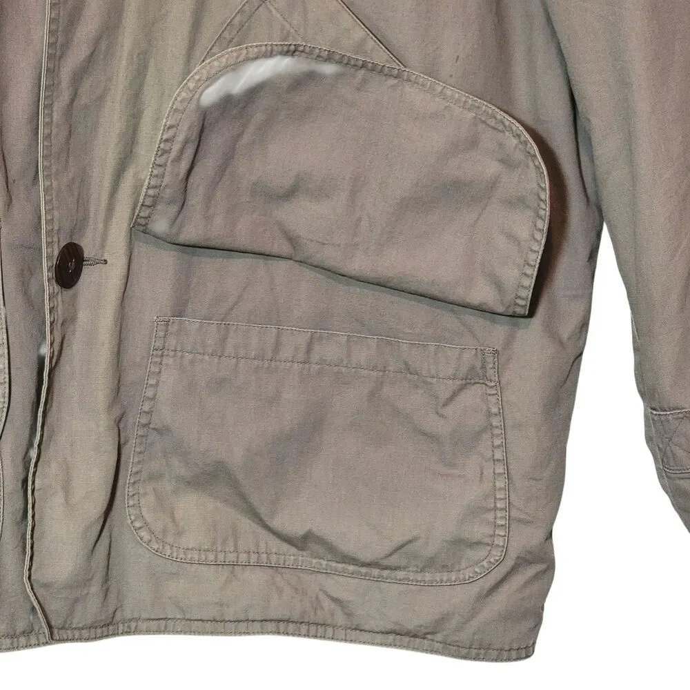 J. Crew Vintage Barn Jacket Tan Corduroy Collar Rugged Fall Canvas Coat L Tall